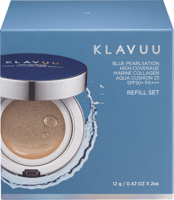 BLUE PEARLSATION High Coverage Marine Collagen Aqua Cushion SPF50+ PA+++ (REFILL SET)